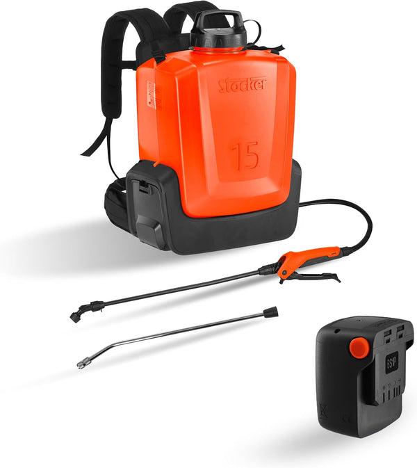 Kit Pompa Elettrica a Zaino 15L con Batteria 21V 2.6Ah - Pressione 2.5-5 Bar - Stocker