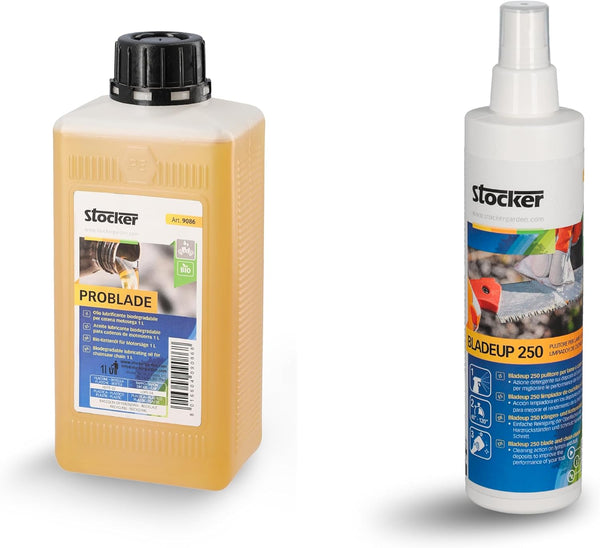 Kit Manutenzione Motoseghe Problade 1L + Bladeup 250ml - Olio Lubrificante Biodegradabile e Detergente per Lame