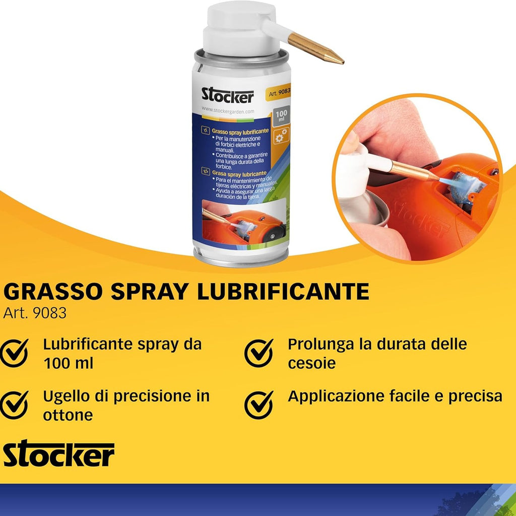 Kit de mantenimiento para tijeras a batería (aceite, grasa, detergente) - Stocker