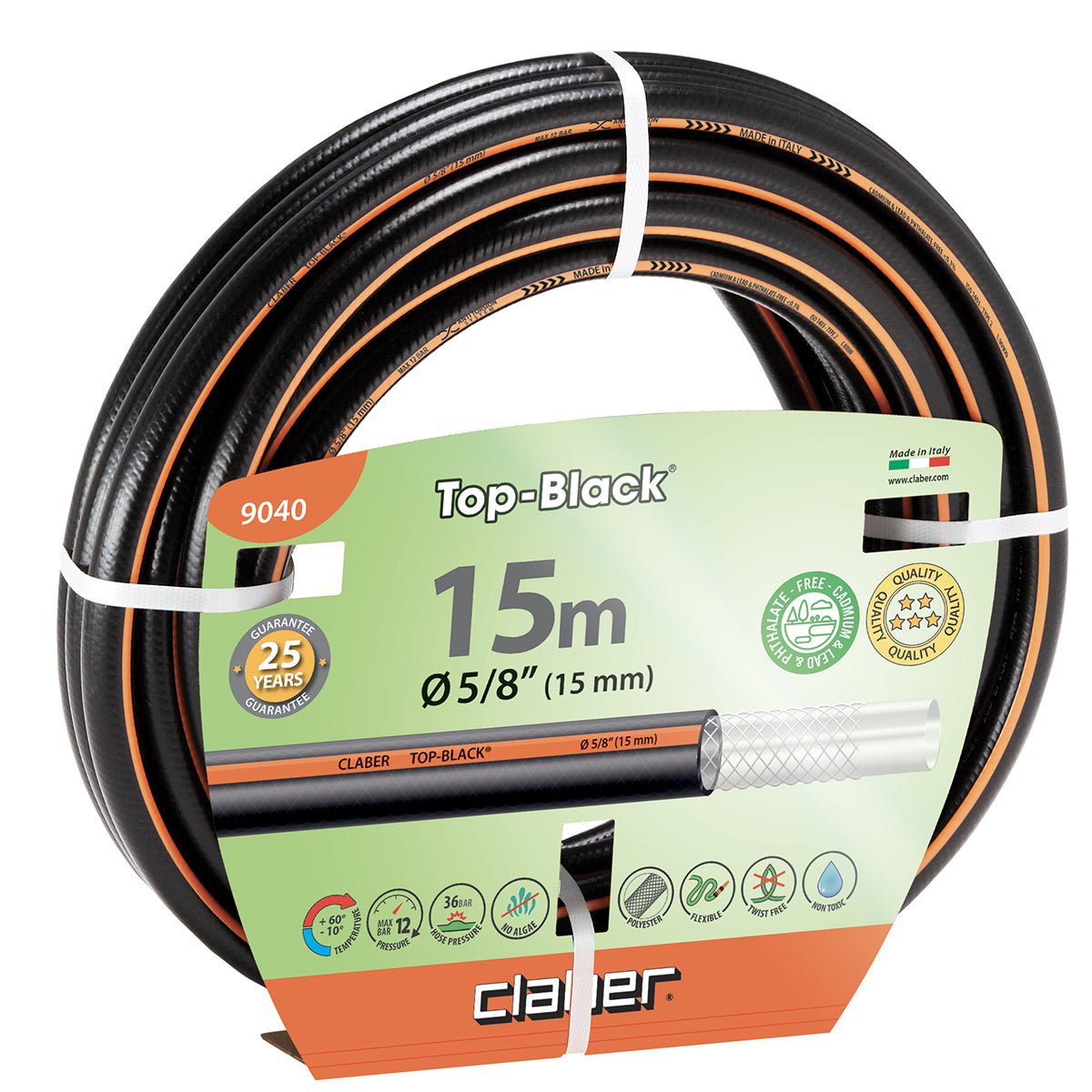 Tubo Top Black 5/8” - Claber 15 m