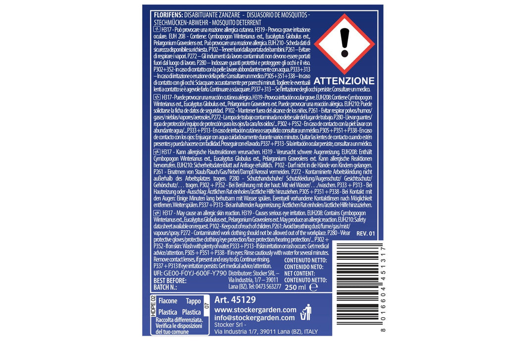 Florifens disabituante zanzare - Stocker 250 ml