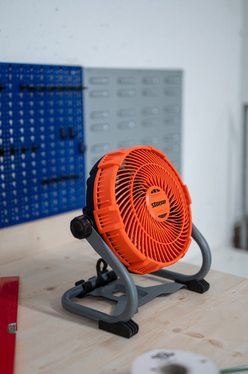 Kit faro e ventilatore 21 V con batteria e caricabatterie - Stocker